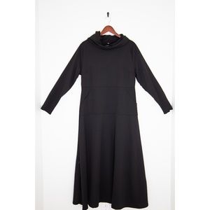 XXL Black Cowl Neck Sweater Dress w/ Pockets